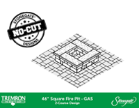 46in Square Fire Pit - GAS | 2 Course Design